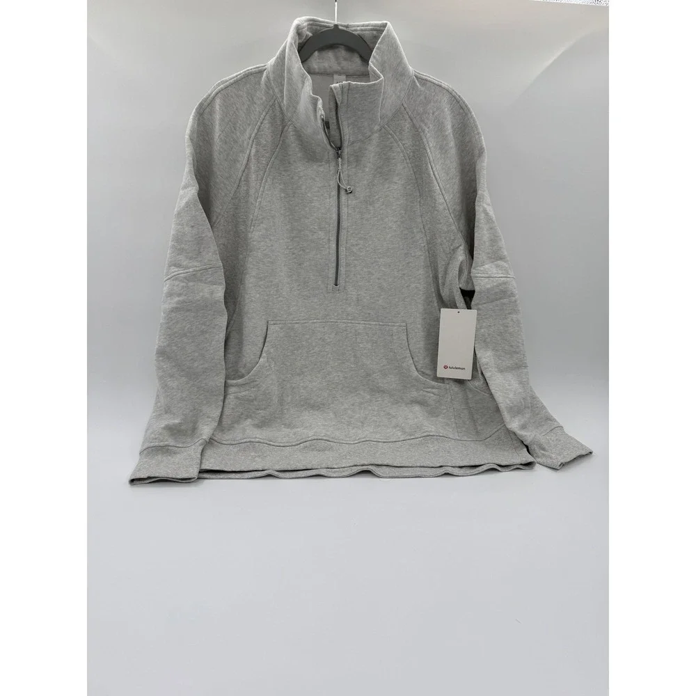 Lululemon Scuba Oversized Funnel Neck Half Zip Heathered Core Light Grey XL/XXL